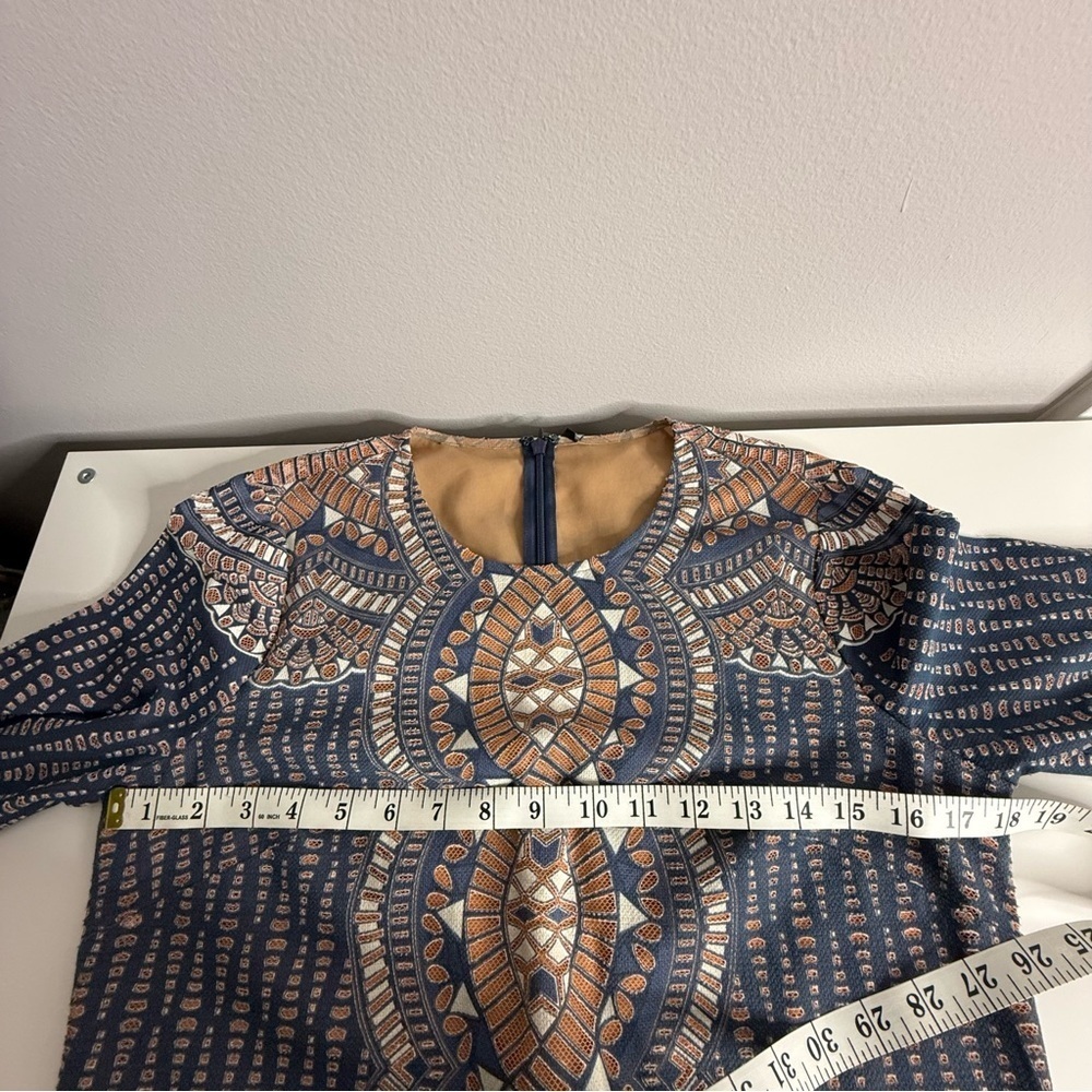 BCBG Maxazria - Alina Mini Shift Dress - Boho Long Bell Sleeves - XS - Picture 11 of 11